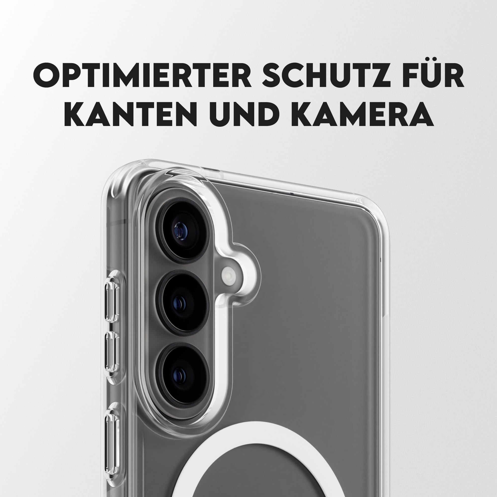 CARE™ by PanzerGlass® Urban Explorer Case Transparent m. Weiss Qi Samsung Galaxy S26+